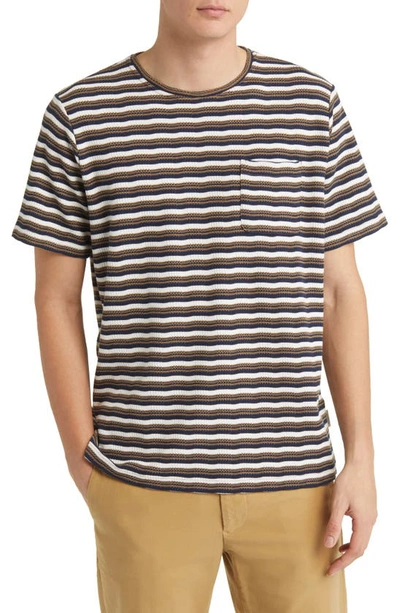 Oliver Spencer Olis Braemar Stripe Pocket T-shirt In Neutrals