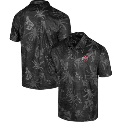 Colosseum Men's  Black Ohio State Buckeyes Big And Tall Palms Polo Shirt