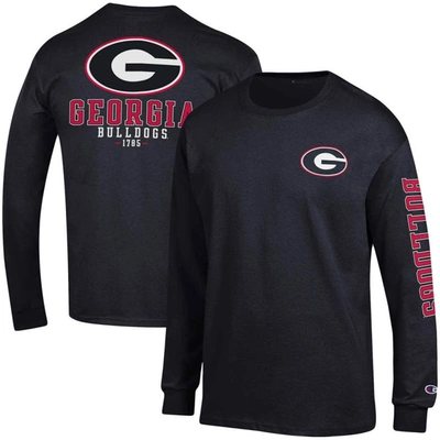 Champion Black Georgia Bulldogs Team Stack Long Sleeve T-shirt