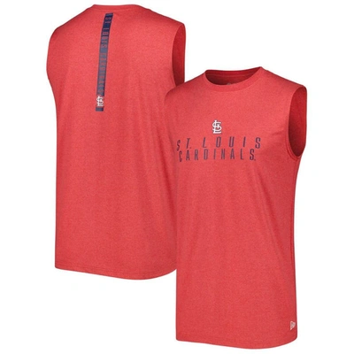 New Era Red St. Louis Cardinals Team Muscle Tank Top In Heather Red