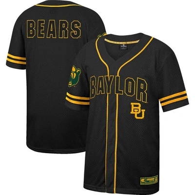 Colosseum Black Baylor Bears Free Spirited Mesh Button-up Baseball Jersey