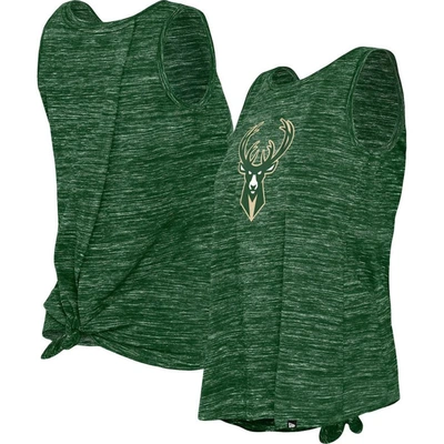 New Era Hunter Green Milwaukee Bucks Space Dye Active Tank Top