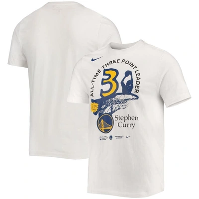 Nike Stephen Curry White Golden State Warriors All Time Three Leader T-shirt