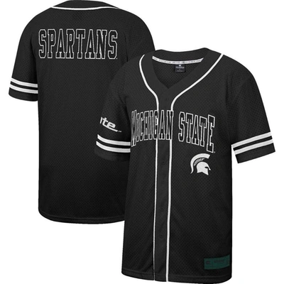 Colosseum Black Michigan State Spartans Free Spirited Mesh Button-up Baseball Jersey
