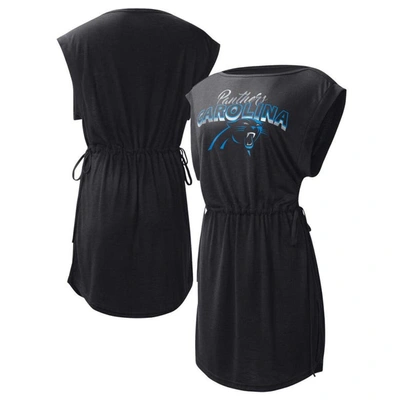 G-iii 4her By Carl Banks Black Carolina Panthers G.o.a.t. Swimsuit Cover-up