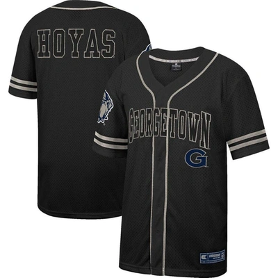 Colosseum Black Georgetown Hoyas Free Spirited Mesh Button-up Baseball Jersey