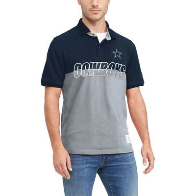 Tommy Hilfiger Men's  Gray, Navy Dallas Cowboys Eric Color-block Polo Shirt In Gray,navy