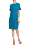Maggy London Faux Wrap Sheath Dress In Midnight Teal