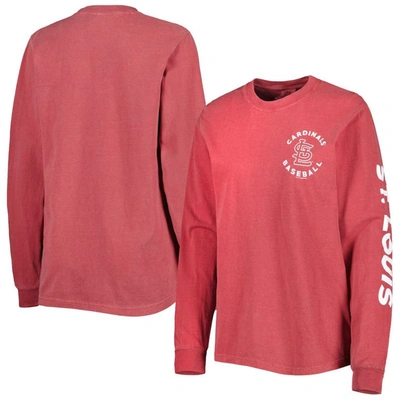Soft As A Grape Red St. Louis Cardinals Team Pigment Dye Long Sleeve T-shirt