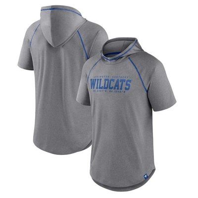 Fanatics Branded Heathered Gray Kentucky Wildcats Four Relay Poly Hooded T-shirt