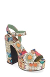 Jeffrey Campbell Summers Platform Sandal In Turquoise Butterfly Floral