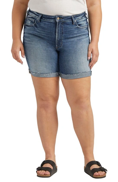 Silver Jeans Co. Sure Thing High Waist Denim Cutoff Shorts In Indigo