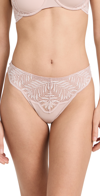 Natori Lush Lace-front Thong In Rose/white