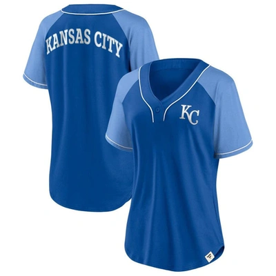 Fanatics Branded Royal Kansas City Royals Bunt Raglan V-neck T-shirt