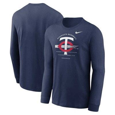 Nike Navy Minnesota Twins Over Arch Long Sleeve T-shirt
