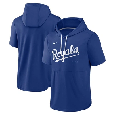 Nike Royal Kansas City Royals Springer Short Sleeve Team Pullover Hoodie