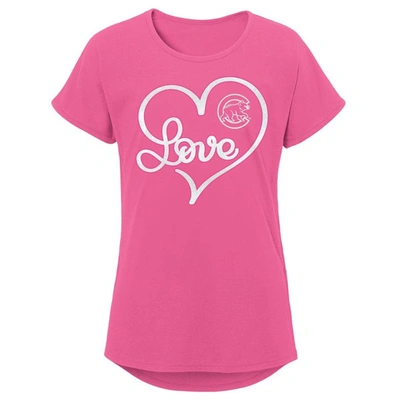 Outerstuff Kids' Girls Youth Pink Chicago Cubs Lovely T-shirt
