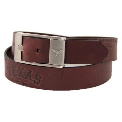 Eagles Wings Texas Longhorns Brandish Leather Belt In Brown