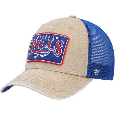 47 ' Khaki Buffalo Bills Dial Trucker Clean Up Adjustable Hat