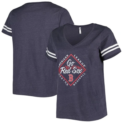 Soft As A Grape Navy Boston Red Sox Plus Size V-neck Jersey T-shirt