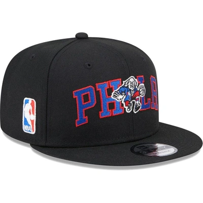 New Era Black Philadelphia 76ers Logo Blend 9fifty Snapback Hat