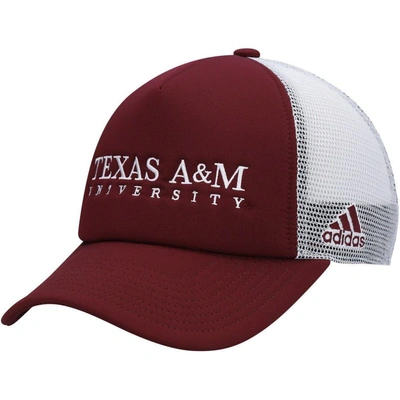 Adidas Originals Men's Adidas Maroon, White Texas A&m Aggies Foam Trucker Snapback Hat In Maroon,white