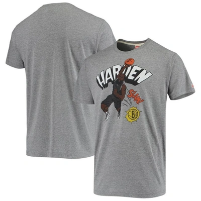 Homage James Harden Heather Gray Brooklyn Nets Comic Book Player Tri-blend T-shirt