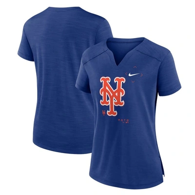 Nike Royal New York Mets Pure Pride Boxy Performance Notch Neck T-shirt