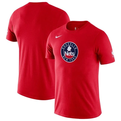 Nike Red Brooklyn Nets 2021/22 City Edition Essential Logo T-shirt