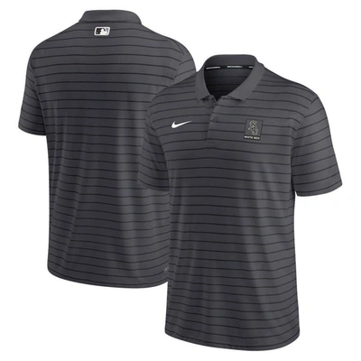 Nike Anthracite Chicago White Sox Authentic Collection Striped Performance Pique Polo