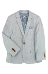 Appaman Kids' Linen & Cotton Blend Sport Coat In Grey Herringbone