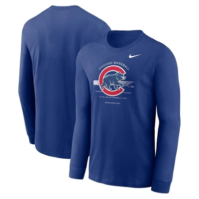 Nike Royal Chicago Cubs Over Arch Performance Long Sleeve T-shirt