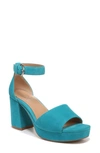 Naturalizer Pearlyn Ankle Strap Platform Sandal In Lagoon Blue Suede