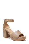 Naturalizer Pearlyn Ankle Strap Platform Sandal In Taupe Leather