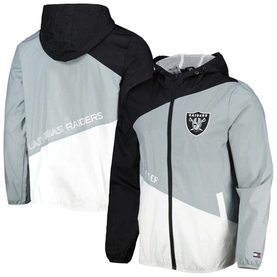 Tommy Hilfiger Men's  Black, Silver Las Vegas Raiders Bill Full-zip Jacket In Black,silver