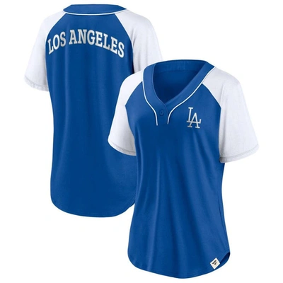 Fanatics Branded Royal Los Angeles Dodgers Bunt Raglan V-neck T-shirt