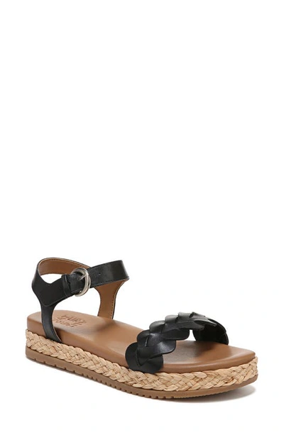 Naturalizer Neila Ankle Strap Platform Sandal In Black Leather