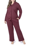 Kindred Bravely Clea Classic Long Sleeve Maternity/nursing/postpartum Pajamas In Fig
