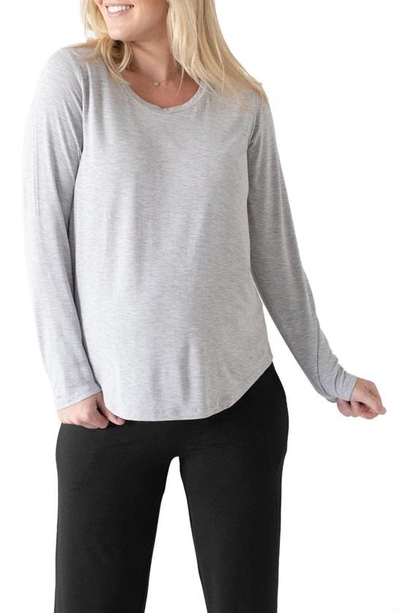 Kindred Bravely Long Sleeve Maternity/nursing T-shirt In Grey Heather