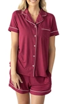 Kindred Bravely Clea Classic Short Sleeve Maternity/nursing/postpartum Pajamas In Deep Berry