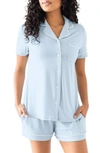 Kindred Bravely Clea Classic Short Sleeve Maternity/nursing/postpartum Pajamas In Mist