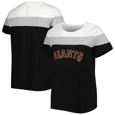 Profile White/black San Francisco Giants Plus Size Colorblock T-shirt