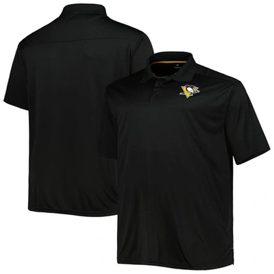 Profile Men's Black Pittsburgh Penguins Big And Tall Team Color Polo Shirt