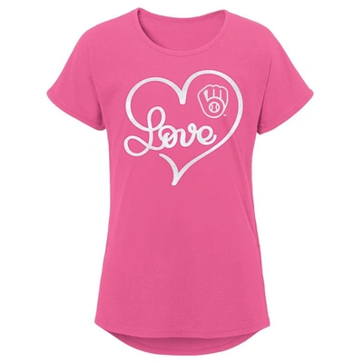 Outerstuff Kids' Girls Youth Pink Milwaukee Brewers Lovely T-shirt