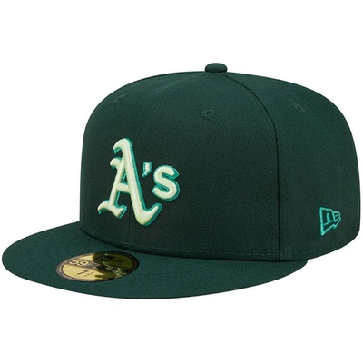 New Era Green Oakland Athletics Monochrome Camo 59fifty Fitted Hat