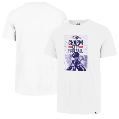 47 ' White Baltimore Ravens Charm City Football T-shirt