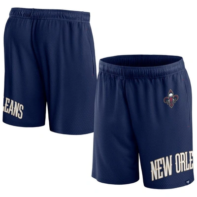 Fanatics Branded Navy New Orleans Pelicans Free Throw Mesh Shorts