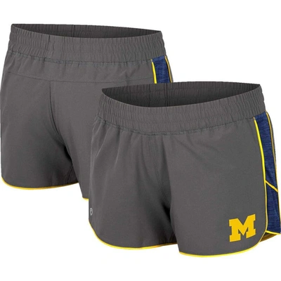 Colosseum Gray Michigan Wolverines Pull The Switch Running Shorts