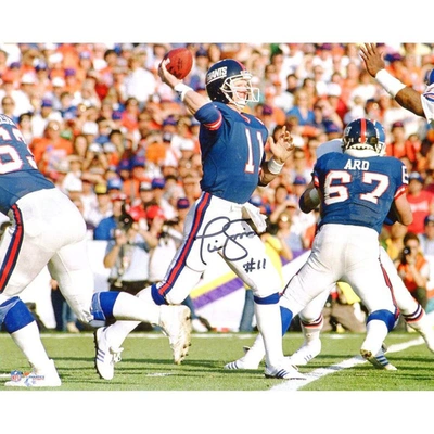 Fanatics Authentic Phil Simms New York Giants Autographed 8" X 10" Throwing Photograph In Gold