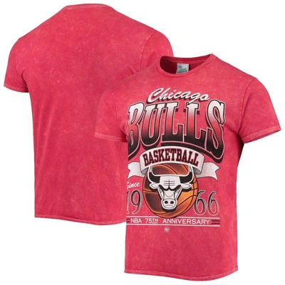 47 ' Red Chicago Bulls 75th Anniversary City Edition Mineral Wash Vintage Tubular T-shirt